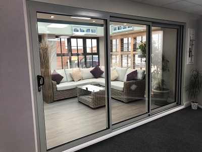 Aluminium in-line Patio Doors Triple Track